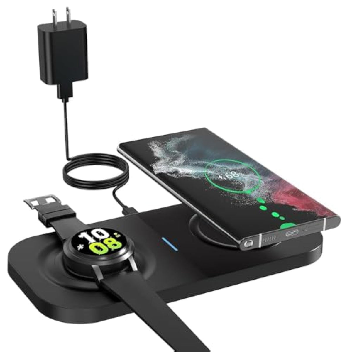 Wireless Charging Pad, Wireless Charger For Samsung S23 Note 20, Galaxy Watch 5/4/3,Active 2/1, Charging Station For Galaxy Buds 2/+/Pro/Live