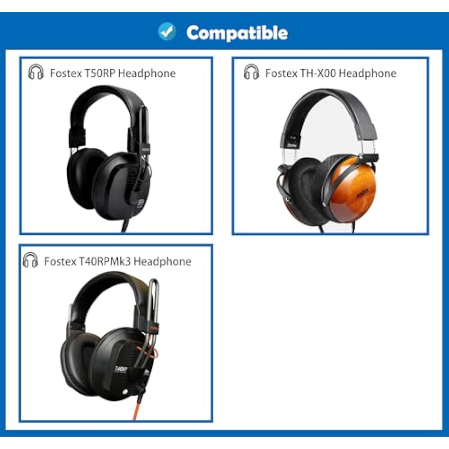 Breathable&Durable Earpads Cushion Replacement Compatible With Fostex T50Rp Th-X00 T40Rpmk3 X2 T40Rps Headphones Ear Pads With Mesh Fabric And Memory Foam