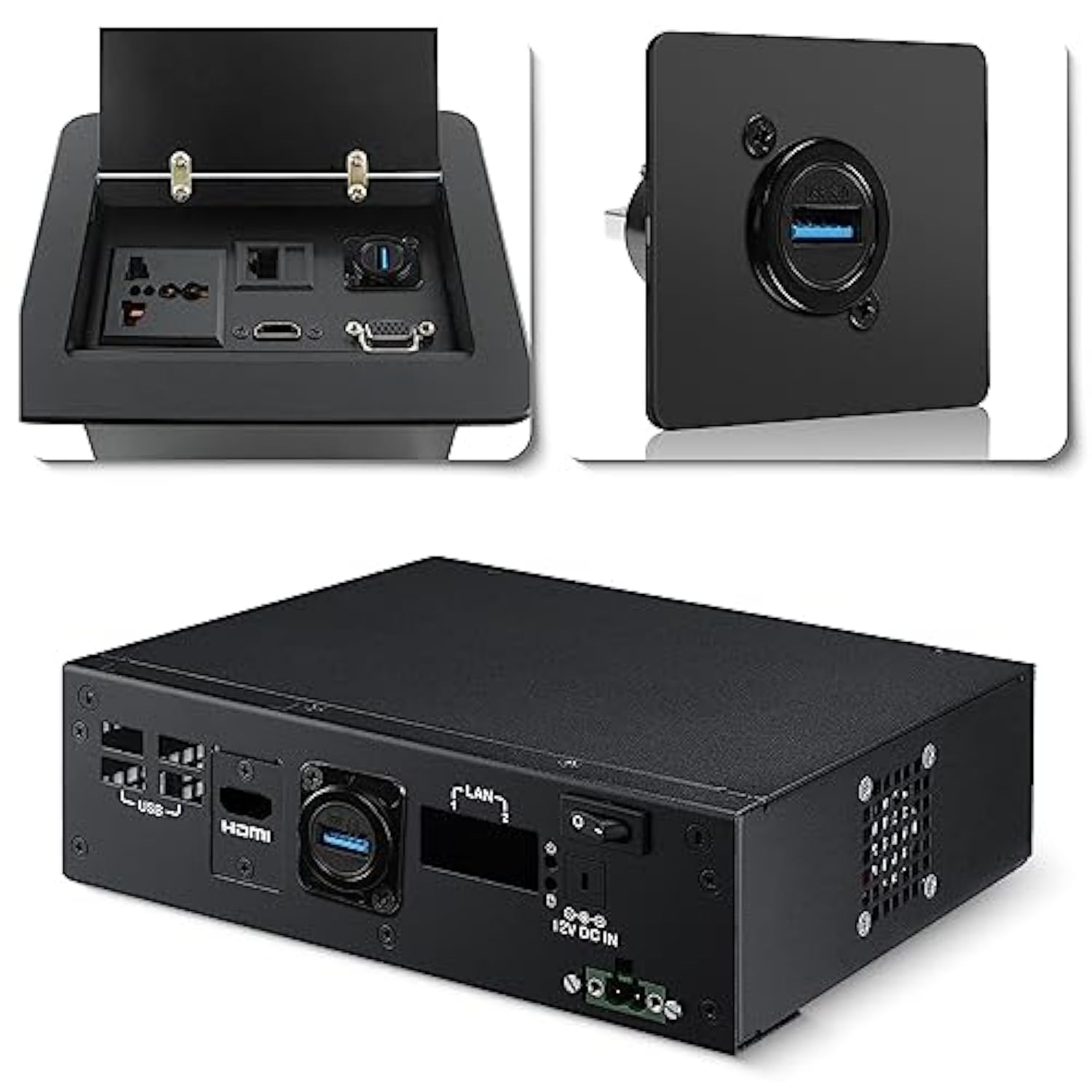 Usb3.0 Male To Female Panel Mount Adapter 5Gbps Usb Plug To Socket Conversion