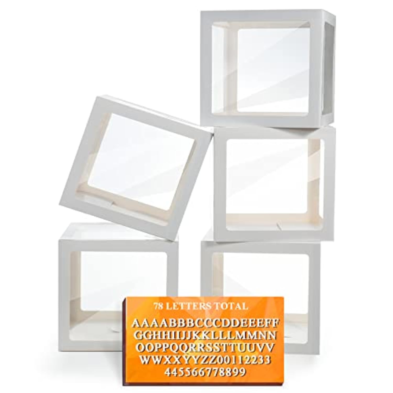 Clear Balloon Boxes with Letters: Custom Party Decorations - 5PCS