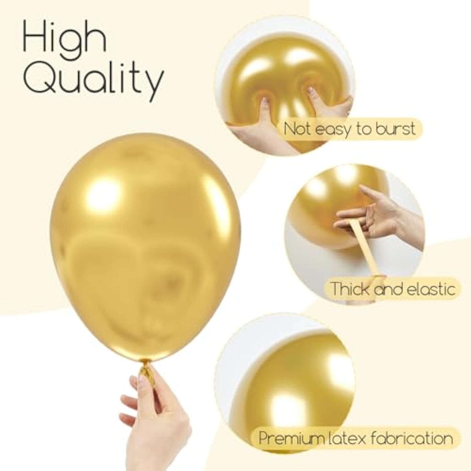 Gold Balloon Arch Kit: 120 Metallic Chrome Balloons for Party Decor