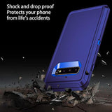 For Galaxy S10 Case,Shockproof 3-Layer Full Body Protection [Without Screen Protector] Rugged Heavy Duty High Impact Hard Cover Case For Samsung Galaxy S10,Dark Blue