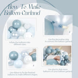 Dusty Blue Balloon Garland Kit: 130pcs Party Decor