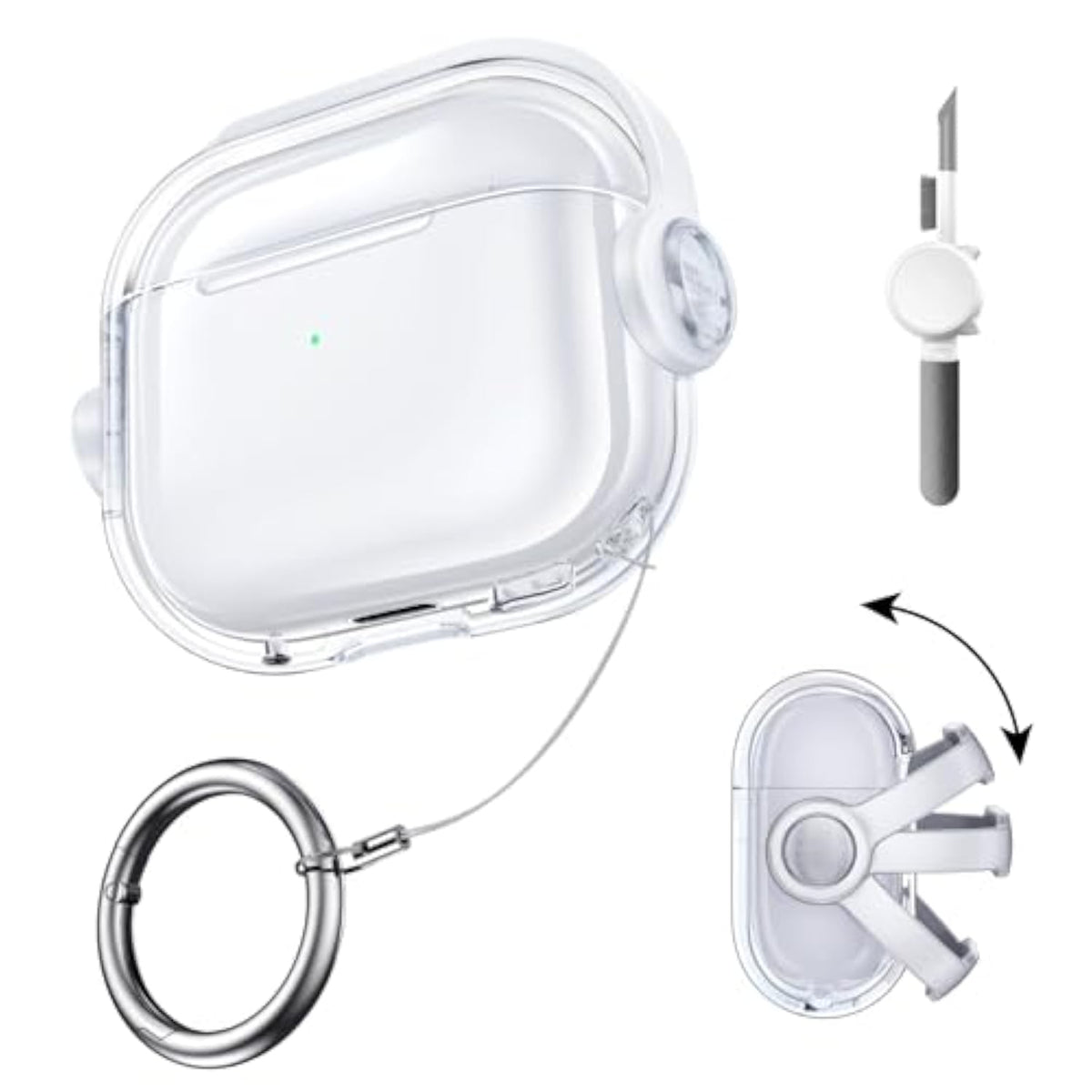 Compatible Airpods Pro2 Generation Case Cover, Soft Tpu Airpods Pro2 Case, Shockproof Protective Case With Keychain For Apple Airpods Pro2 Case For Women Men - Clear