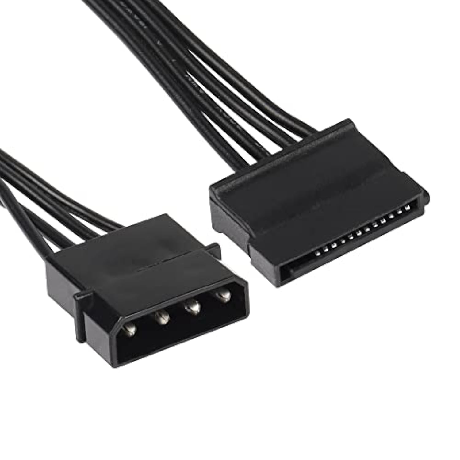 Ide To Sata Power Splitter Cable, Lp4 4 Pin Male To 5 Sata Female Power Extens