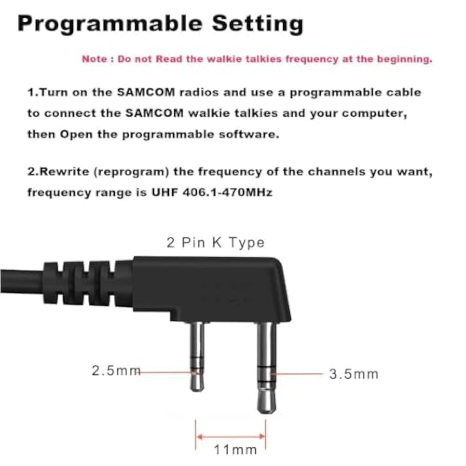 Two Way Radios Programming Cable 39.3 Inch For Fpcn30A Fpcn10A Walkie Talkies