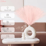 50Pcs Pink Faux Pampas Grass Decor, 21.6" Short Artificial Pompous Grass Floral Fake Pompas Grass Branches Vase Filler Flower Arrangement For Home Wedding Boho Outdoor Decor