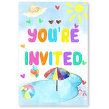 Splish Splash Pad Birthday Invitations With Envelopes Set Of 20 Summer Pool Theme Birthday Party Invites Fill In Blank