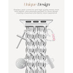 Silver Watch Bands For Women Compatible With Apple Watch Band 38Mm 40Mm 41Mm 42Mm (S10) Adjustable Unique Charms Metal Strap Cowboy Chain Bracelet For Iwatch Series 10/9/8/7/6/5/4/3/2/1/Se