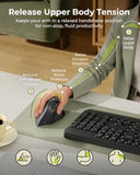 Ergonomic Mouse Wireless, Mou-302 Bluetooth Vertical Mouse Rechargeable, Optical Mice With 1000/1600/2400 Dpi, Volume Knob, 3 Multi-Device Connectivity For Computer/Pc/Laptop/Mac, Blue