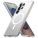 Ringke Fusion [Compatible with MagSafe] Designed for Samsung Galaxy S25 Ultra Case, Transparent Scratch Resistant Shockproof Bumper Phone Cover - Magnetic Clear