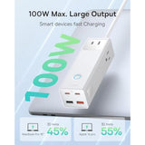 Baseus Charging Station 100W - 7 Ports Power Strip Usb C Charger With Surge Protection(1200J), Fast Charging Laptop Charger Desktop Accessory For Macbook Pro, Iphone, Dorm, Home, Office