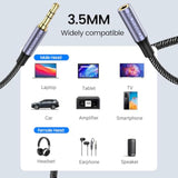 3.5Mm Extension Cable 6.6Ft/2Meter Audio Male To Female Stereo Extension Adapter Nylon Braided Cord Compatible For Home/Car Stereos Smartphones Headphones Tablets Media Players And More