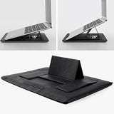 Laptop Sleeve Case With Laptop Stand,13-13.6" Computer Shock Resistant Bag With Mouse Pad For 13" Macbook Pro And Macbook Air 13", Xps 13", Surface Book 13.5", Ipad Pro 12.9", Black Texture
