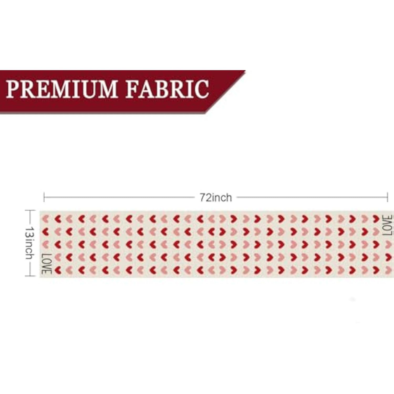 Valentines Day Table Runner Love Hearts I Love You Valentines Decorations 13 X 72 Inch Home Kitchen Dining Roonm Wedding Anniversary Holiday Table Decor