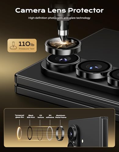 for  Galaxy Z Fold 7 Privacy Screen Protector with Camera Lens Protector, Anti Spy Tempered Glass Film, 8 FT Shatterproof, 9H+ Durable