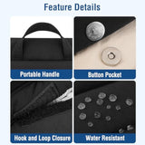 MOSISO 13-14 inch Laptop Case, 13.3 inch Puffy Laptop Sleeve Compatible with MacBook Air 13/Pro 13/Pro 14, HP Dell Lenovo, Horizontal Rectangle Quilted Flap Computer Bag with Handle&Pockets,Black&Sand