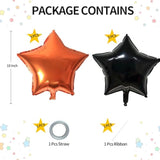 Black & Orange Star Foil Balloon Set: Halloween Party Decorations