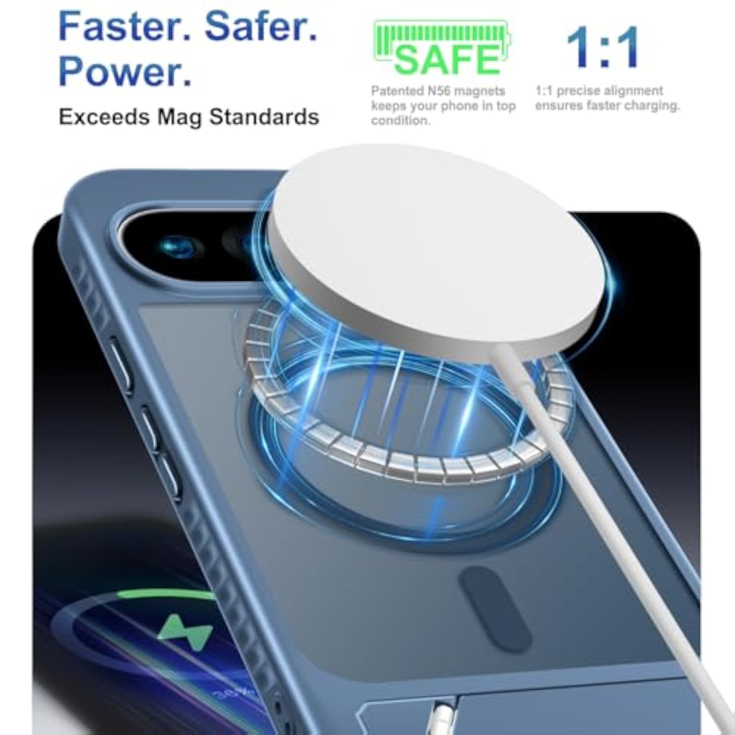 Navy Blue Google Pixel 10 Pro XL Case with Built-in Screen Protector