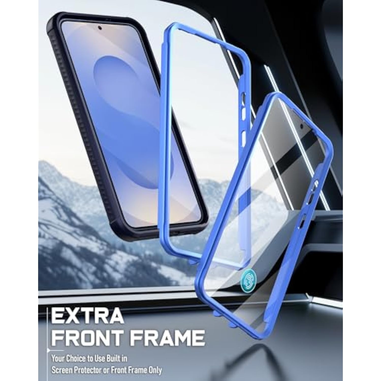 Guardian Case For Samsung Galaxy S25 5G 6.2 "(2025) [20 Ft Mil-Grade Drop Tested], Built-In Screen Protector [Work With Fingerprint Id], Full Body Rugged Shockproof Case, Blue/Clear