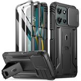 Motorola Moto G 5G 2025 Rugged Case with Kickstand and Screen Protector, Black