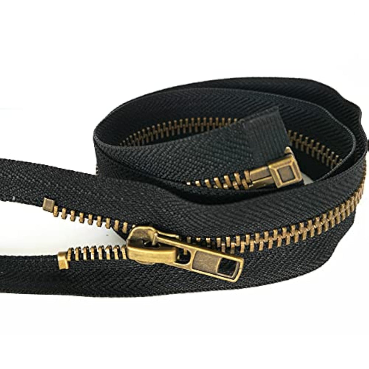 2Pcs #5 27 Inch Zippers For Jackets Sewing Coats Crafts Brass Separati