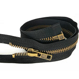 2Pcs #5 27 Inch Zippers For Jackets Sewing Coats Crafts Brass Separati
