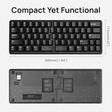 Lite Wireless Split Keyboard Mechanical - Silent Switches, Rgb, Foam, Hot Swappable, Compact 60% Layout, Pbt Keycaps Programmable For Mac & Windows Black