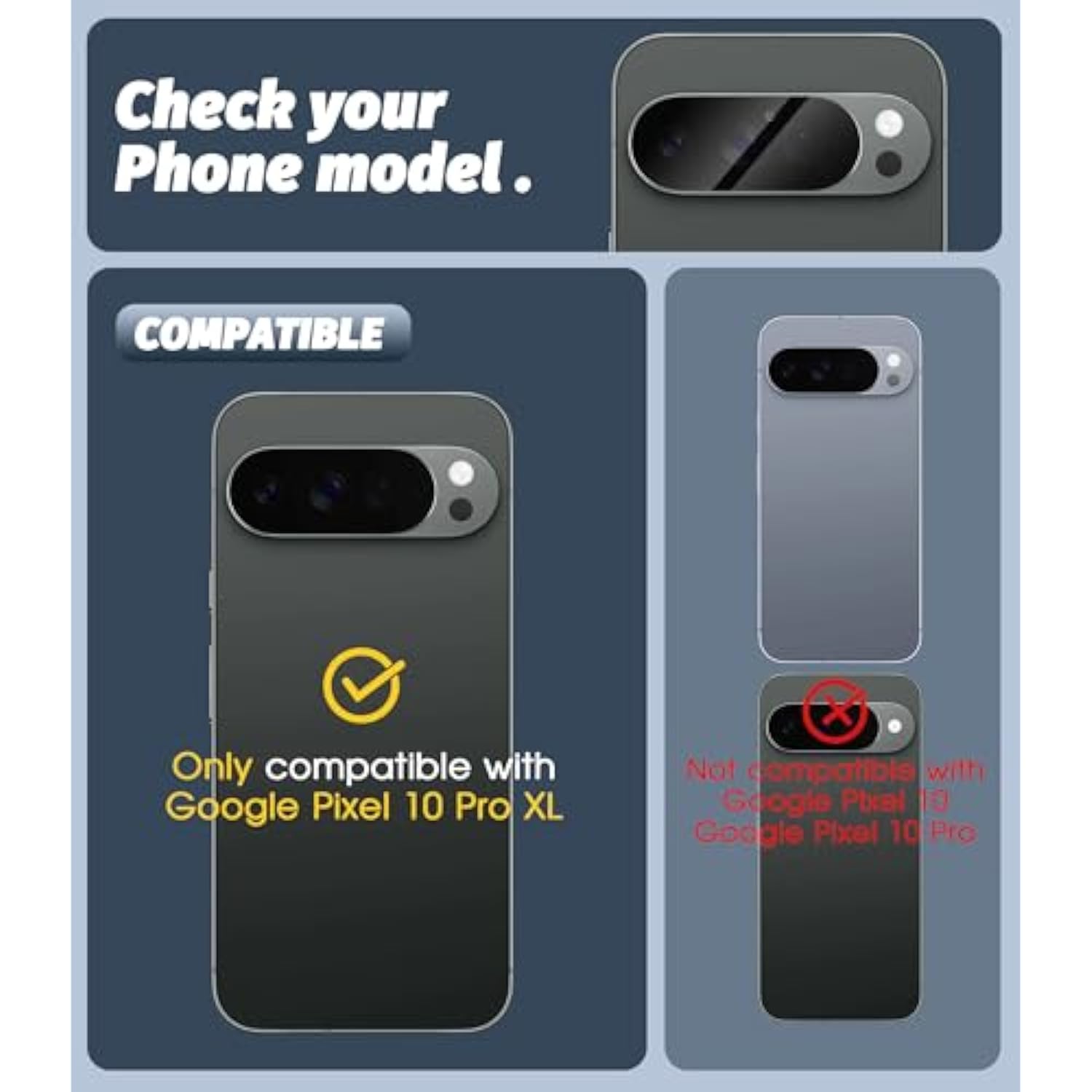 (3 Pack) Camera Lens Protector Compatible For Google Pixel 10 Pro Xl (Not For Pro Model), Protector De Cámera Case Friendly Tempered Glass 9H High Definition Microphone Cutout Anti-Scratch