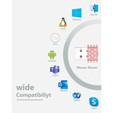 Mouse Jiggler Undetectable, Mouse Mover Device Has Two Swing Modes Jiggle And Multi-Track,Keeps For Pc Computer Laptop Awake, Driver-Free, Plug-Play ((Metal Rosegold)