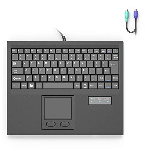 Industrial Wired Machine Keyboard With Touchpad 10In Mini Portable Keyboard 84 Keys Portable Compact - Ps/2 Interface