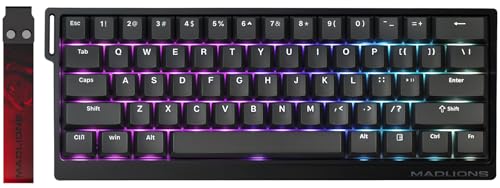 x FGG MADLIONS MAD 60 HE RGB 60% Wired Magnetic Switch Mechanical Gaming Keyboard with Adjustable Actuation, 8000 Hz Polling Rate, Rapid Trigger