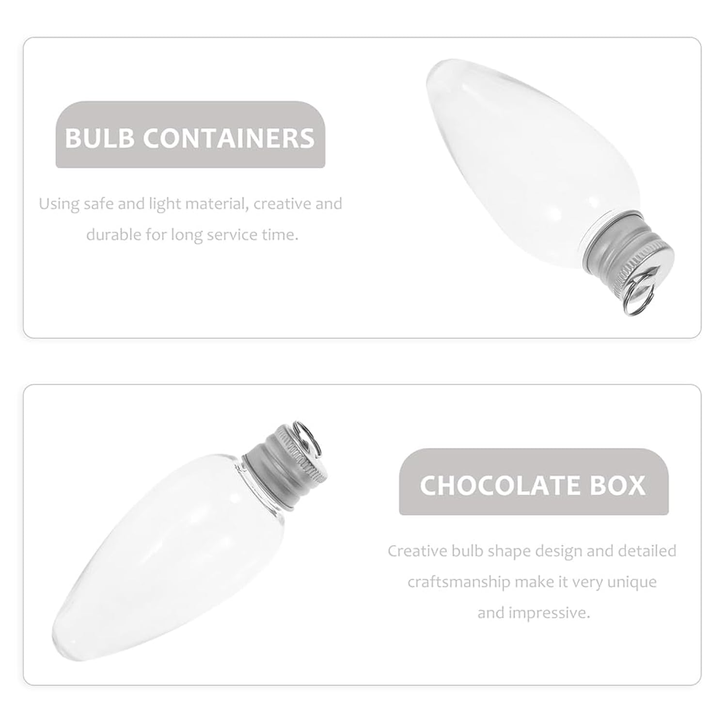 Small Light Bulb Candy Bottle Ornament Container Cajitas De Para Stocking Stuffer Hanging Light Fillable Bulb Clear Christmas Baubles Candy 24Pcs