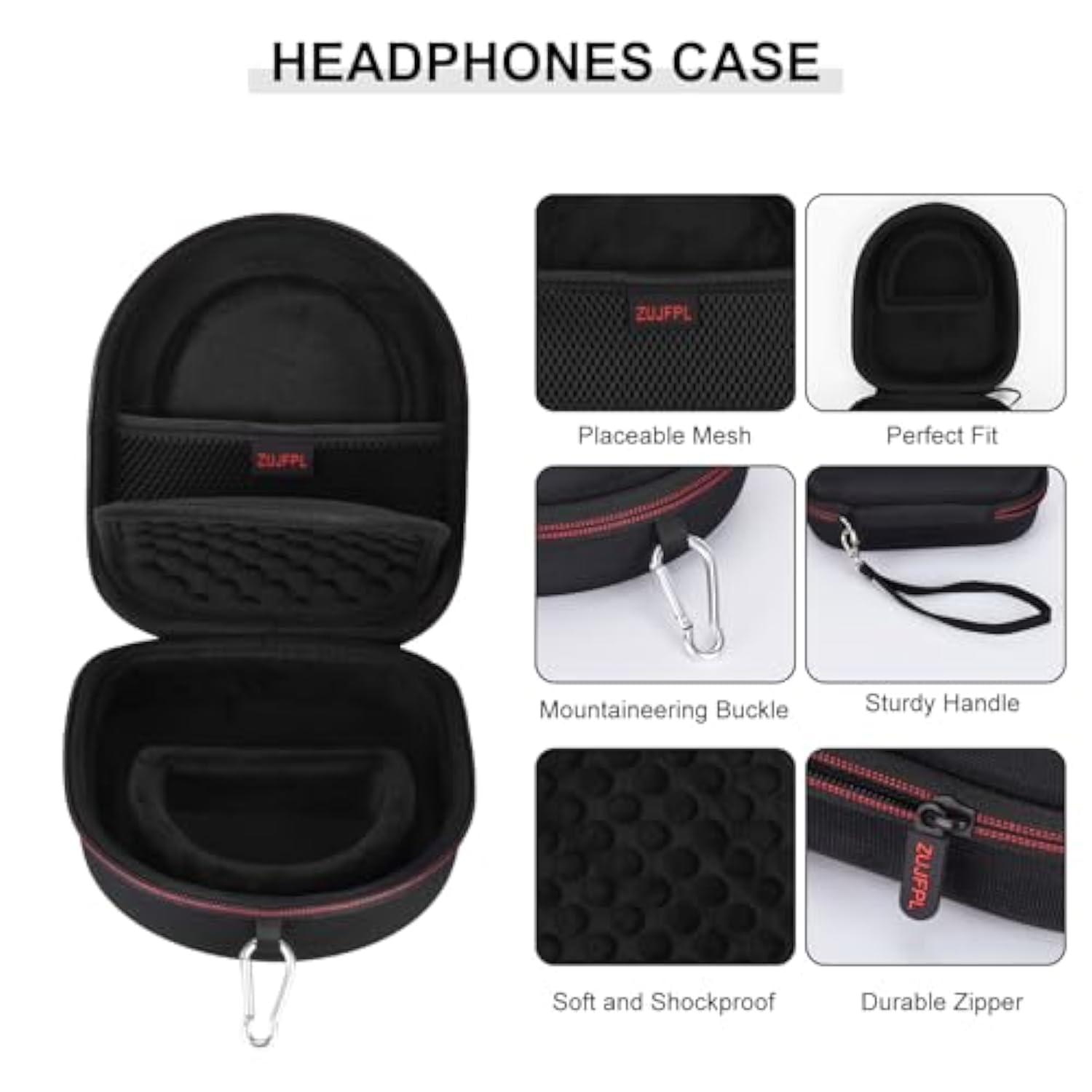 Eva Hard Case For Sony Wh-Ch510 Wh-Ch520, Jbl Tune 510Bt 500Bt Live400Bt Noise Canceling Wireless Headphones, Premium Travel Protective Carrying Storage Bag For Edifier W820Nb Plus (Black)