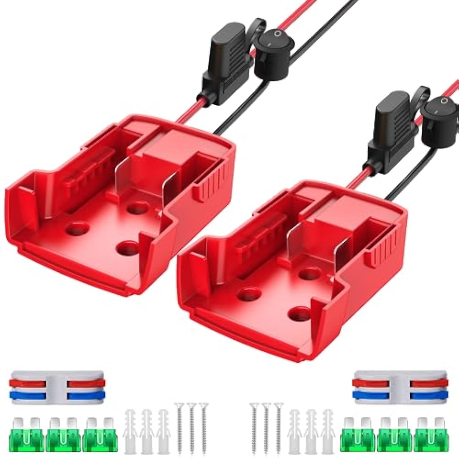 2 Packs Power Wheels Adapter For Milwaukee M18 Battery+2 Packs Power Wheels Adapter For Dewalt 20V Battery