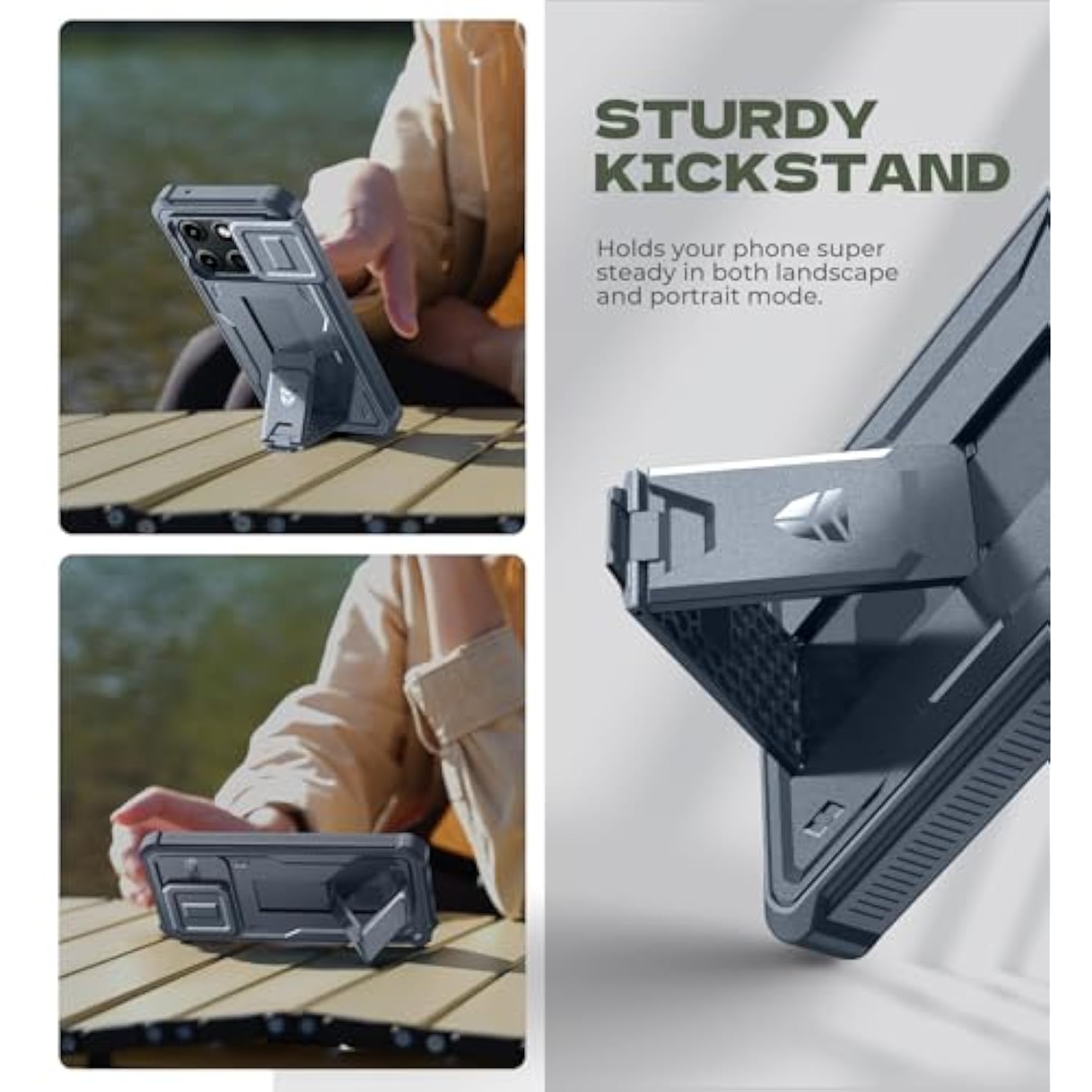 For Motorola Moto G Stylus-5G-2025 Case, [2 Front Frame] [Built-In Magnetic Slide Camera Cover] Heavy Duty Protection Shockproof Cover Case With Screen Protector Kickstand, 6.7 Inch Navy Blue