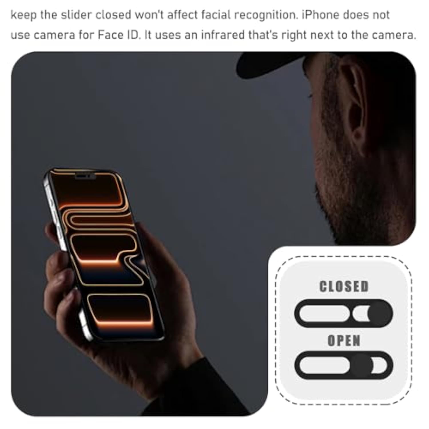 iPhone 17 Pro and 17 Pro Max Privacy Cover with Front Camera Protection, 2-Pack, Black
