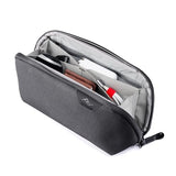Small Tech Pouch, Black, Electronics Organizer For Travel Or Everyday Carry, Origami-Style Storage, Cable Pass-Through, Weatherproof Recycled Nylon, Gear Carry Bag For Men And Women