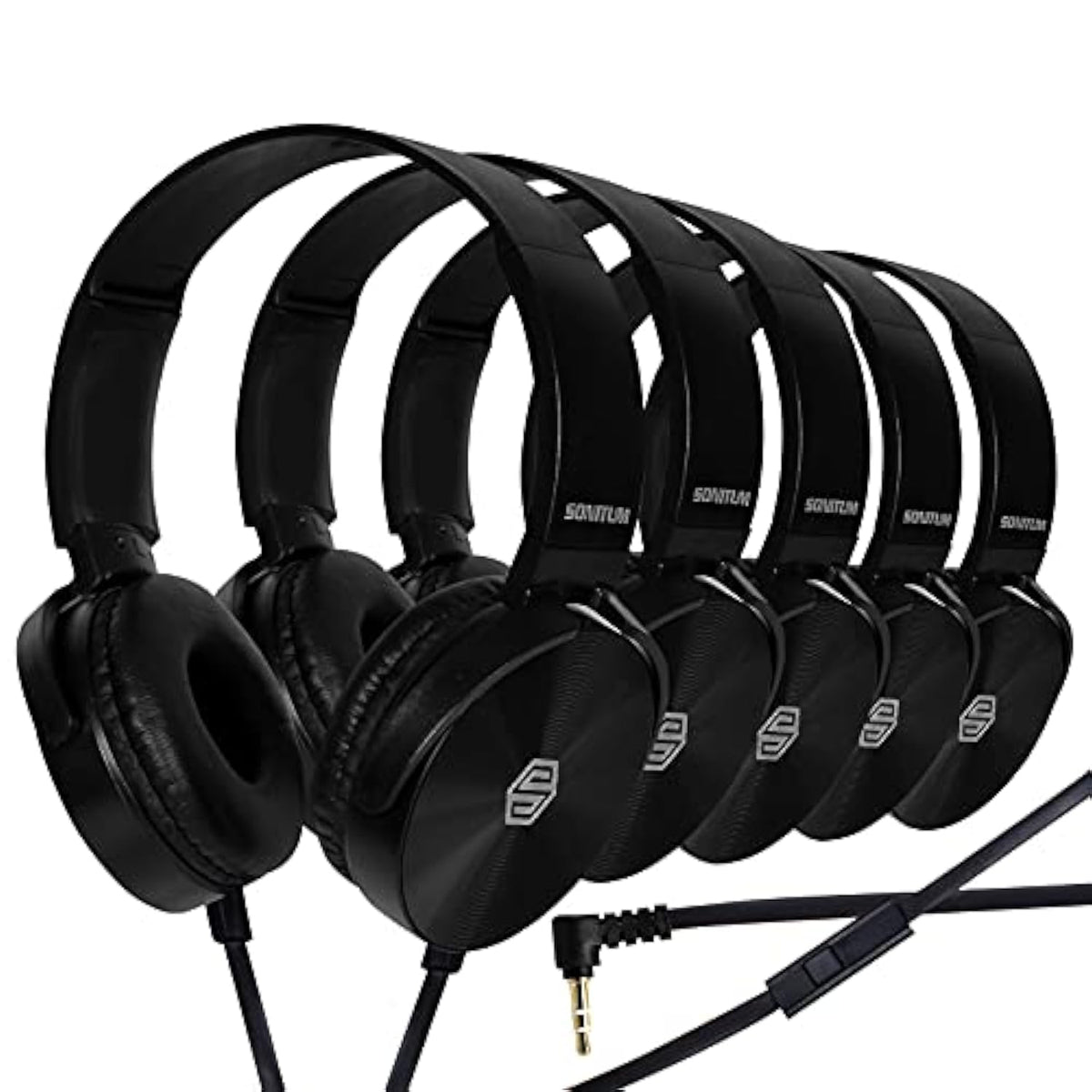 Classroom Headphones-Bulk 10-Pack, Student On Ear Comfy Swivel Earphones For L