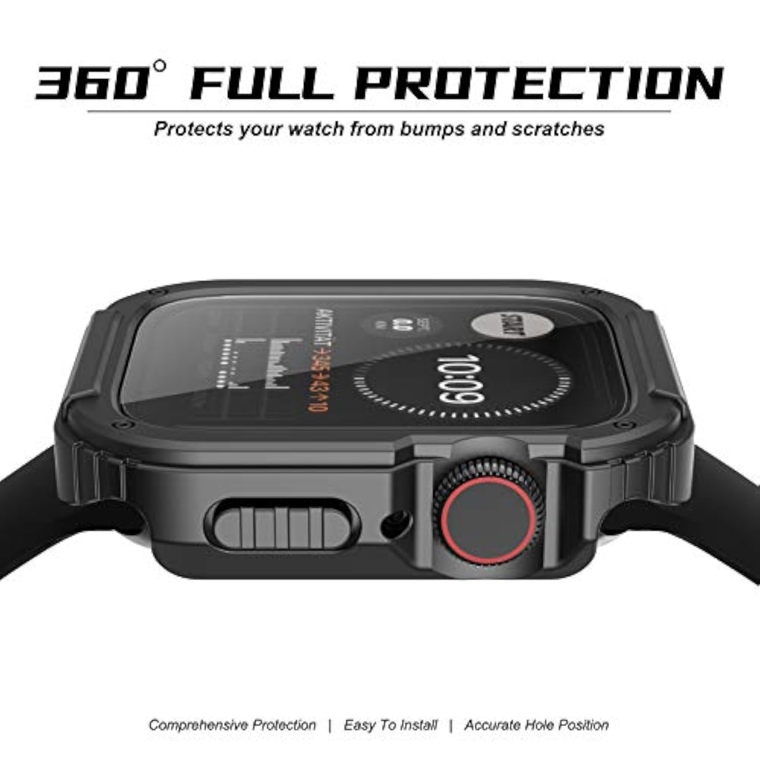 For Rugged Apple Watch Case 46Mm Series 10 With Screen Protector, Durable Military Grade Quattro Pro Series Drop-Proof Protective Cover Full Coverage Bumper For Men Iwatch
