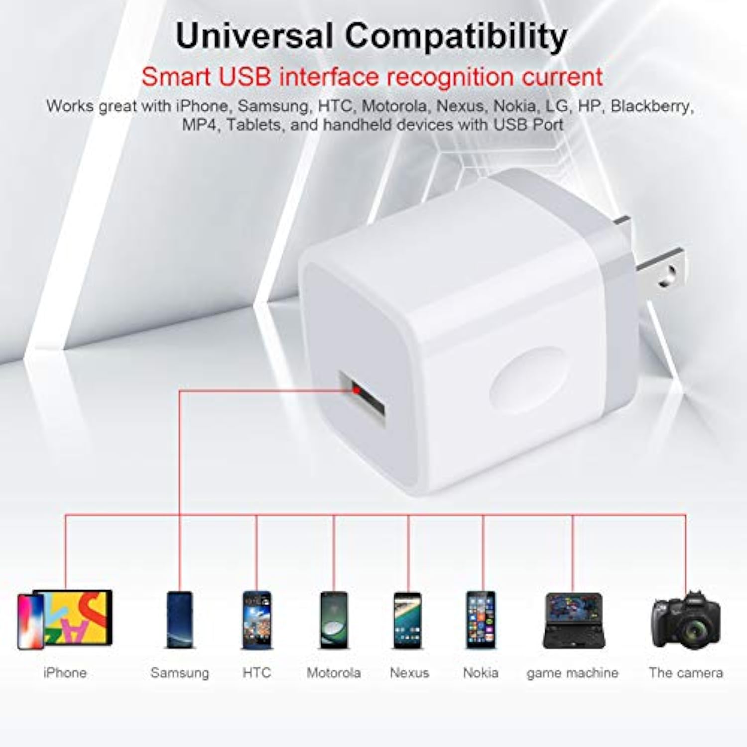 Charging Blocks For Iphone, Charger Box 3Pack Plug In Phone Charger One Port Usb Power Adapter Cell Phone Brick Charging Cube For Iphone 16 15 14 13 12 X,Samsung Galaxy S25 A16 5G S24 Fe 23 S22
