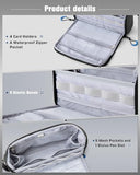 Electronics Organizer Travel Case, Water Resistant Tech Bag Charger Pouch For Cord, Cable, Cards, Phone, Airpods, Black