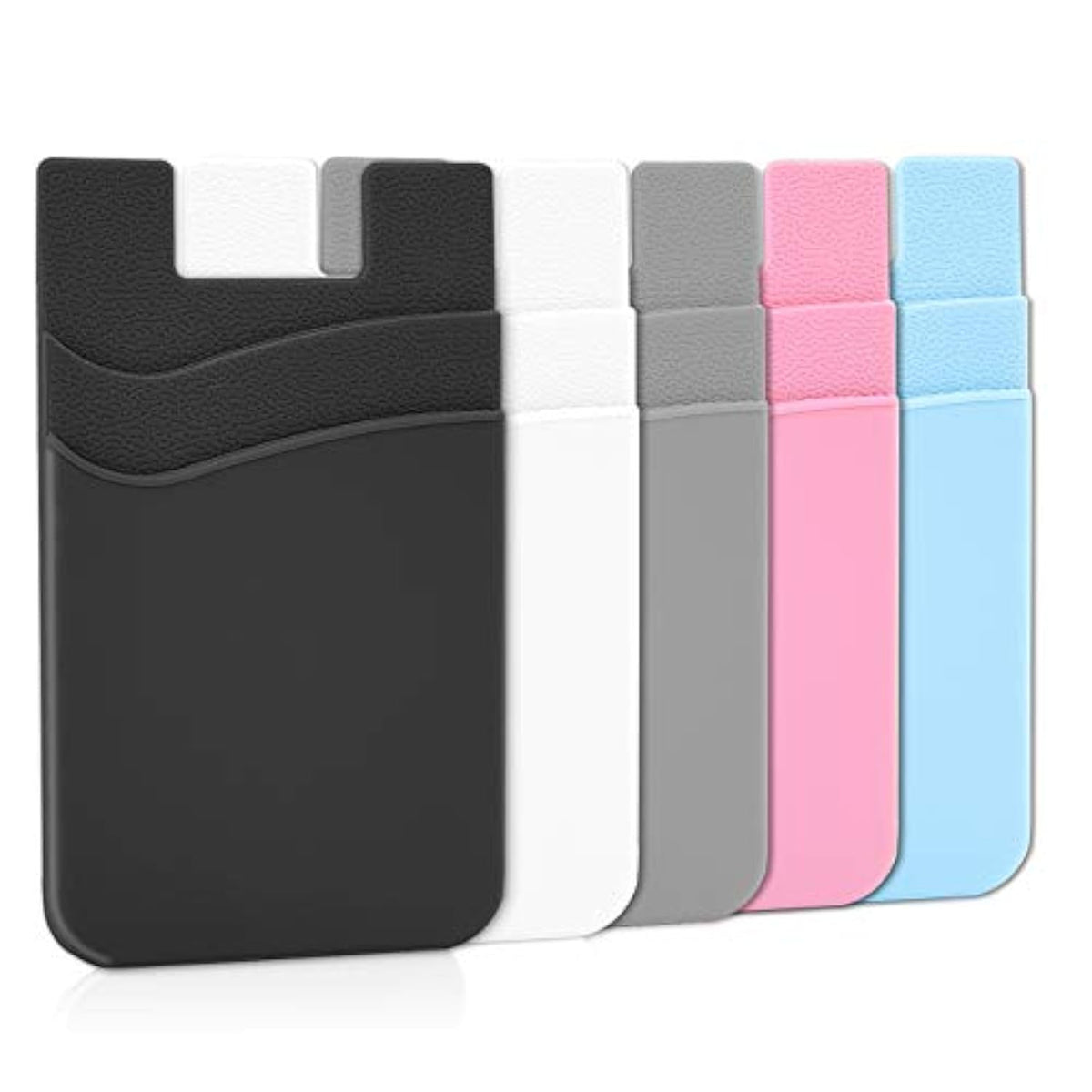 5-Pack Stick-On Phone Wallet Card Holder for iPhone Android Samsung