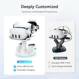 Magnetic Charging Dock Compatible with Meta Quest 3/3S, 30W Fast Charger VR Stand with 2 Rechargeable Controller Batteries, USB-C Port ? Overcharge