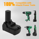 2-Pack 10.8-12V 2500mAh Li-Ion Replacement Battery for Hitachi BCL1015 Series