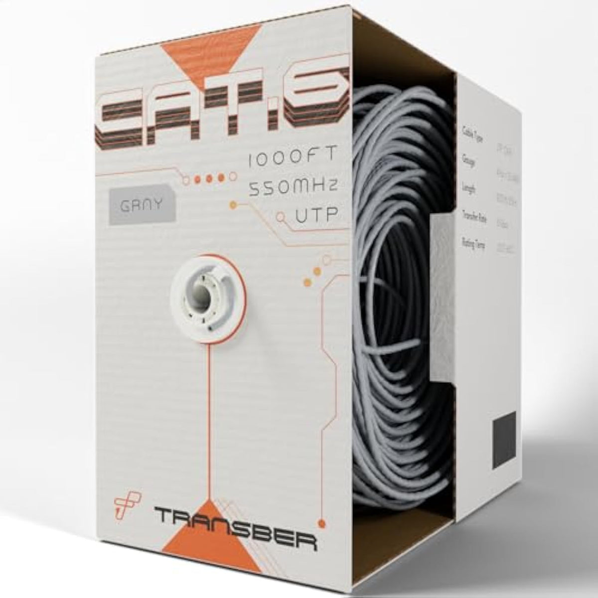 Cat6 Cm - 1000Ft - Cca - 23Awg - Utp - 550Mhz/10Gbps Ethernet Cable (Gray)