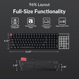 K4 96% Layout Qmk Wireless And Wired Options Mechanical Keyboard Super Red Switch, Rgb Backlight With Shine-Through Double-Shot Pbt Keycaps For Mac Windows-Version 3