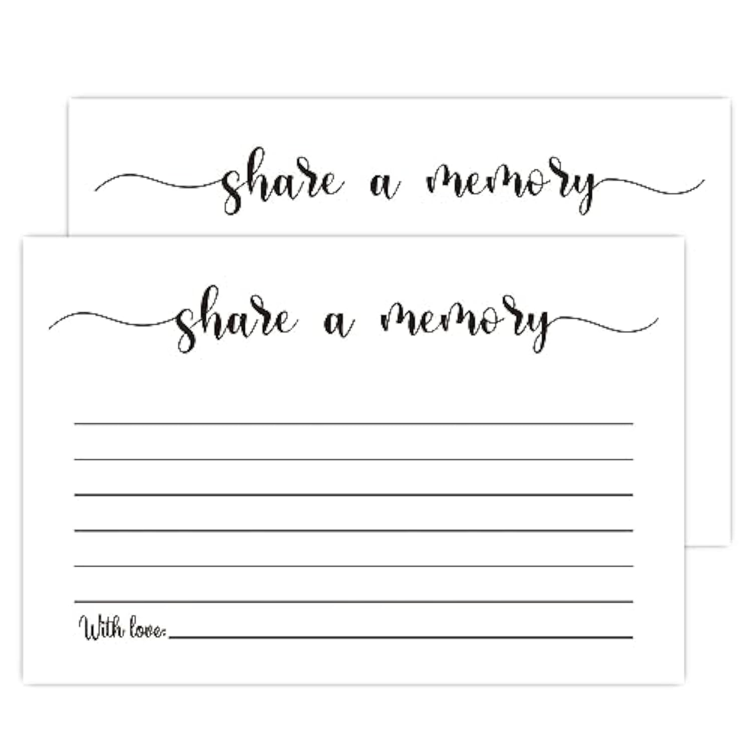 50 Share A Memory Cards, Memory Card For Celebration Of Life, Graduation, Wedding, Retirement, Going Away Party (4" X 6")