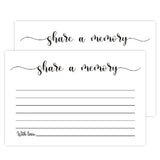 50 Share A Memory Cards, Memory Card For Celebration Of Life, Graduation, Wedding, Retirement, Going Away Party (4" X 6")