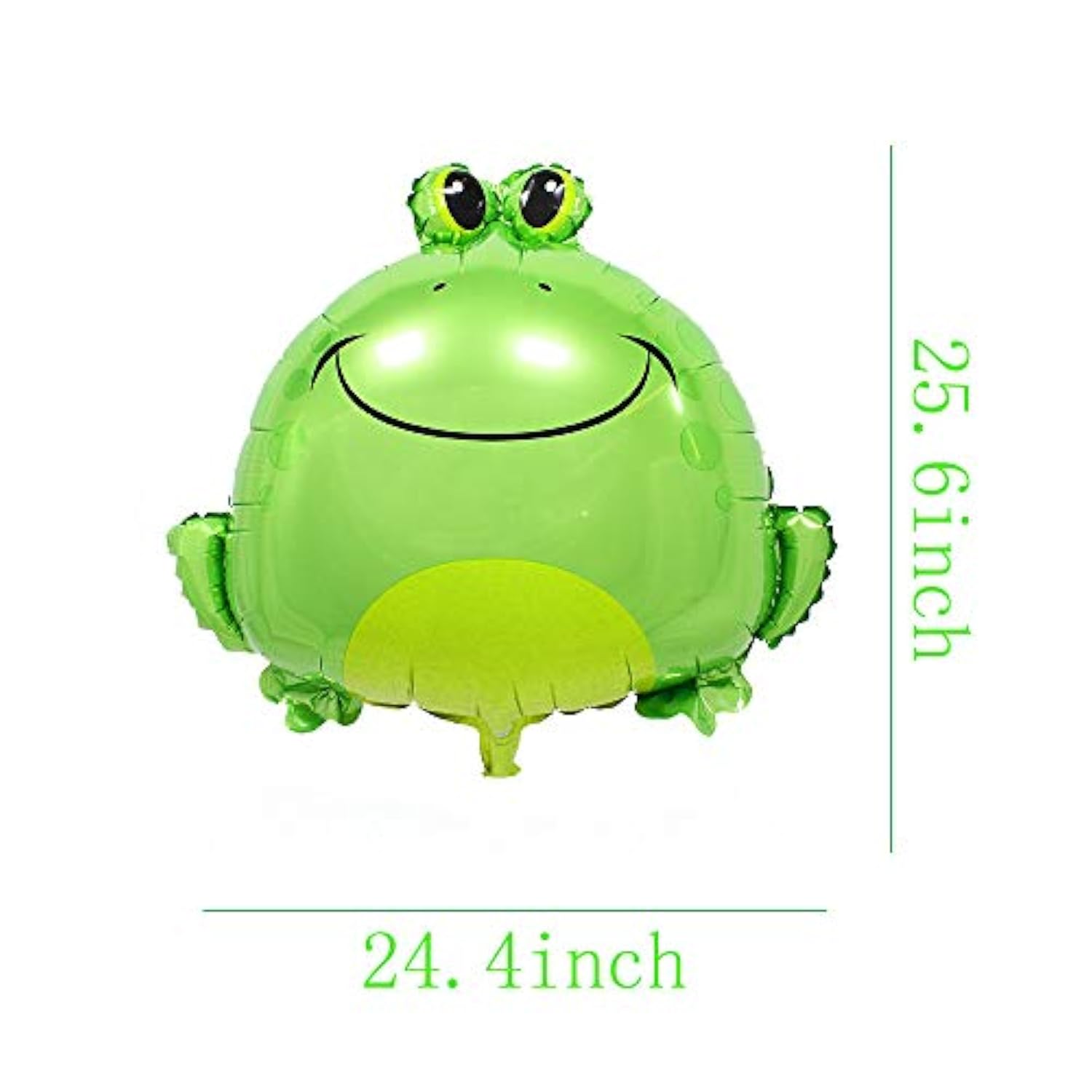 5-pc green frog foil balloons, 25.6" for baby shower and animal-themed party décor